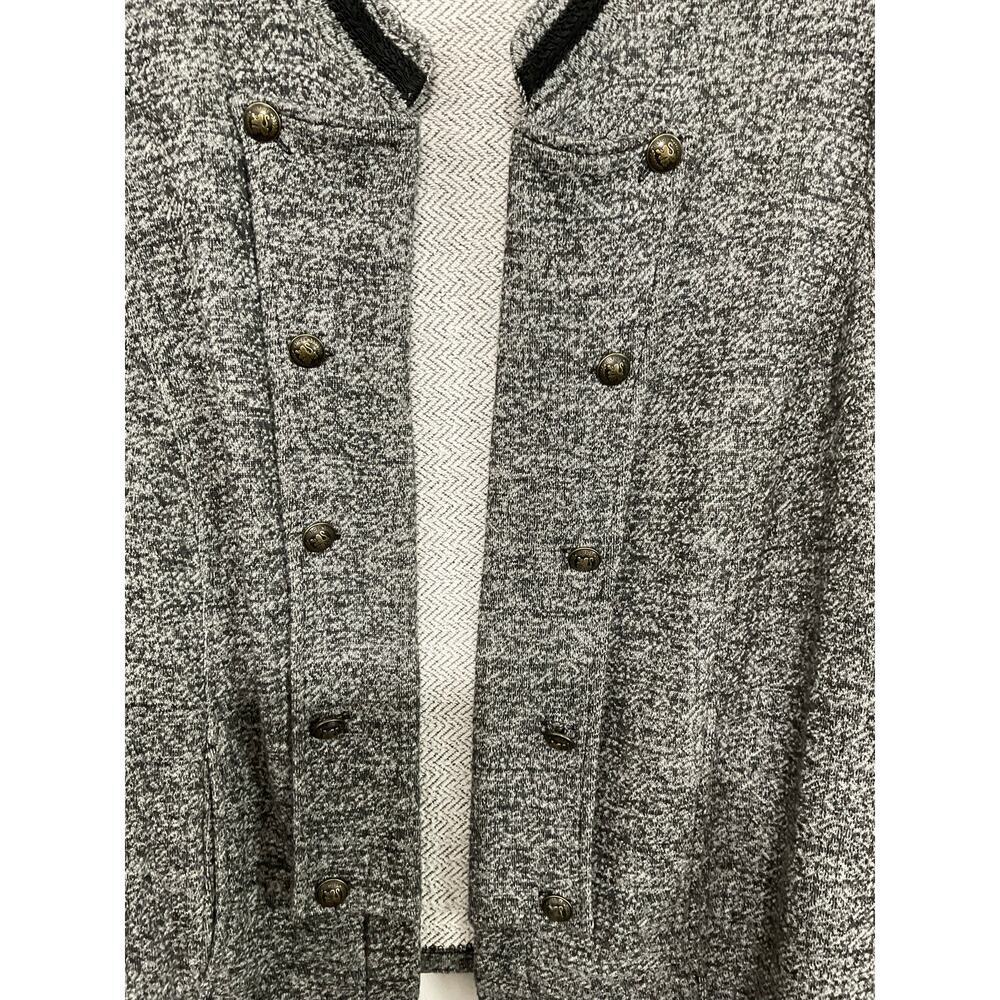 Tommy Hilfiger Women's Marled Military Band Jacket Grey Open Front Size 2X Plus - Picture 4 of 7